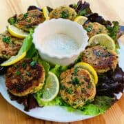 fish cakes with sauce