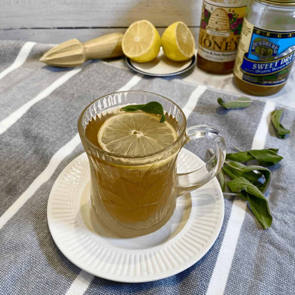 Soothing Tea for a Cold and Cough Lemon & Sage Tea Natural Kitchen Cooking School